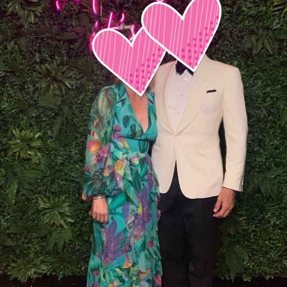 Palm Royale Perfection Rococo Sand Deep V Maxi Dress XS Worn Once - Picture 5 of 8